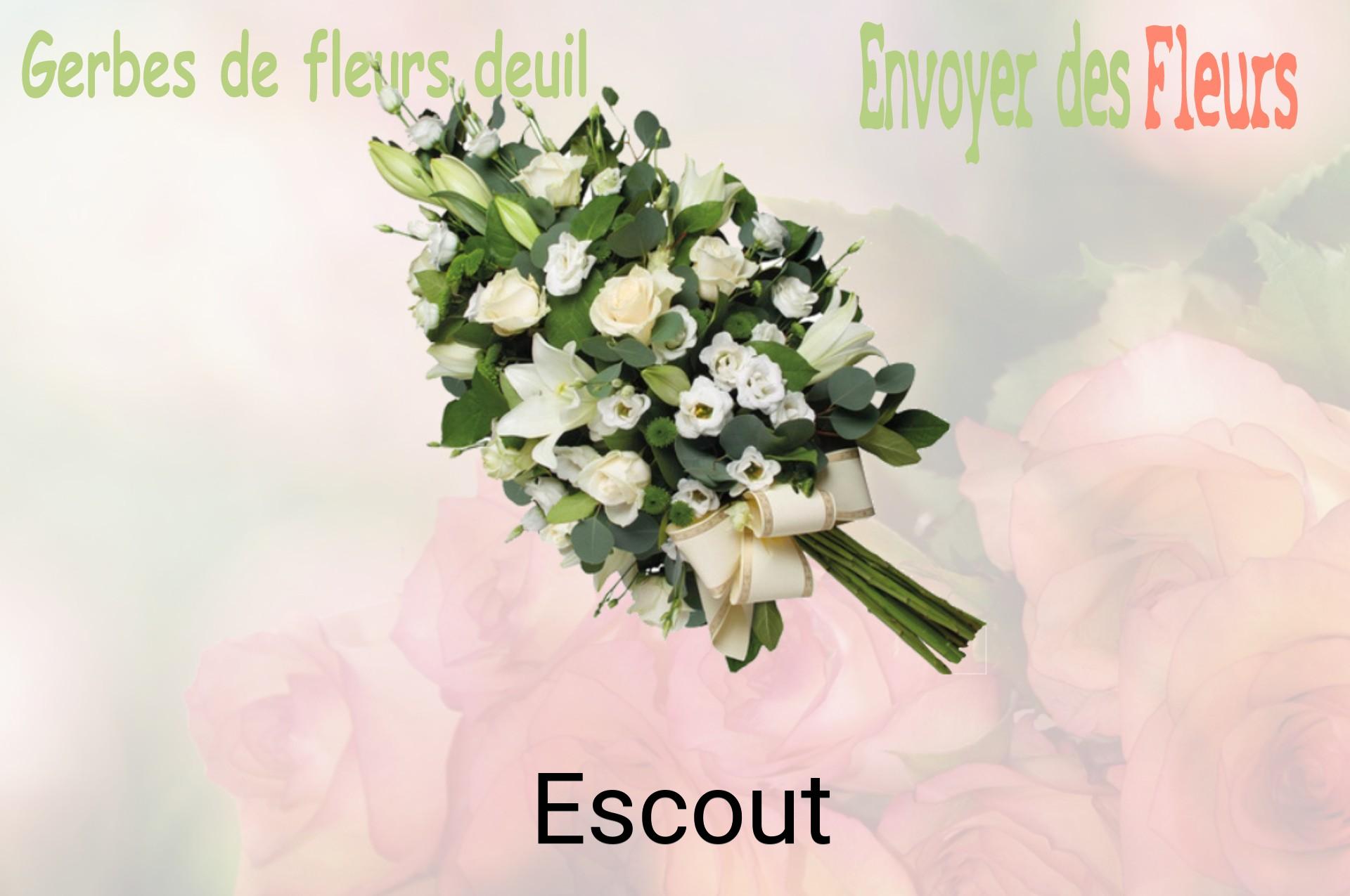 Gerbe de fleurs de deuil livrée à Escout
